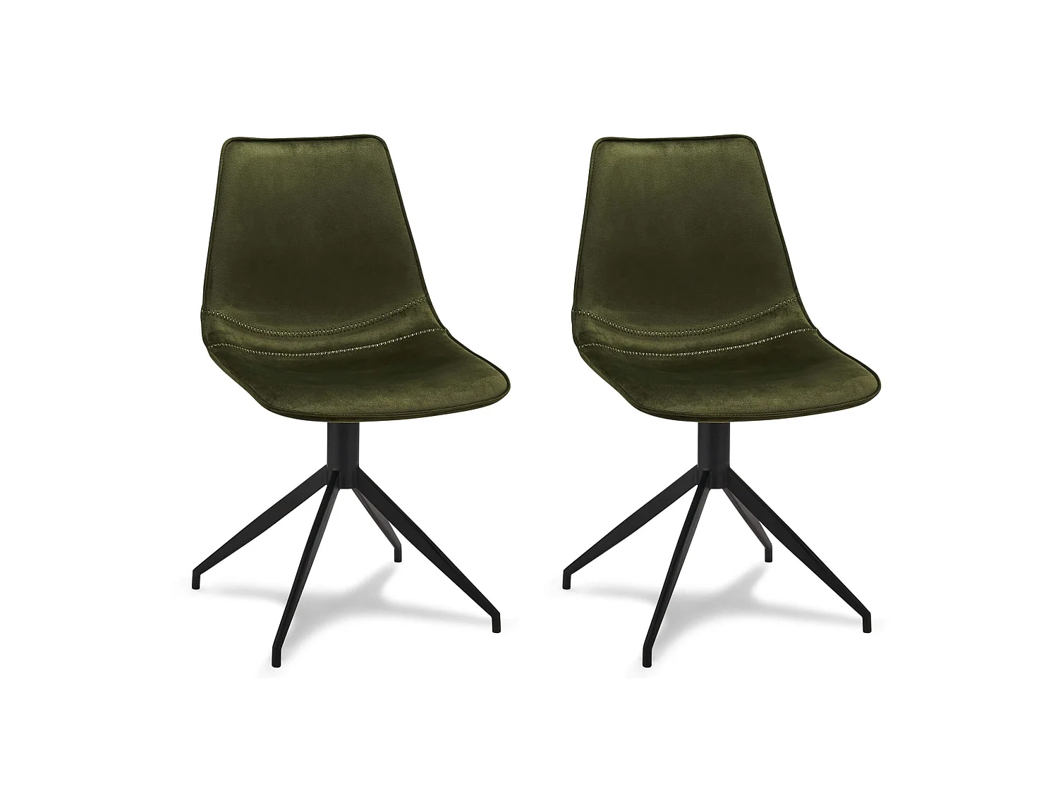 Lot de 2 Chaise de Salle à Manger Isabel Olive Verte Velours