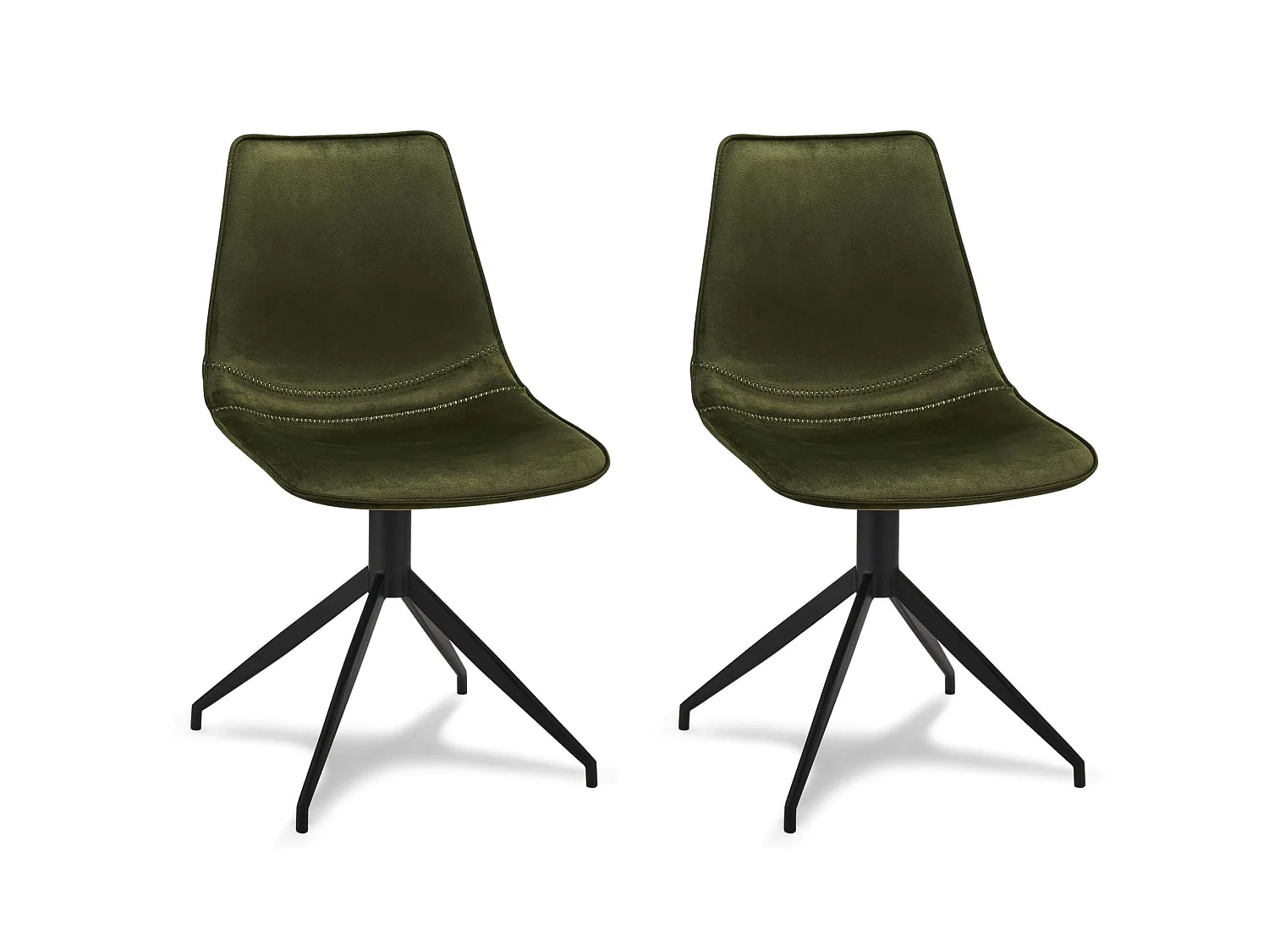 Lot de 2 Chaise de Salle à Manger Isabel Olive Verte Velours