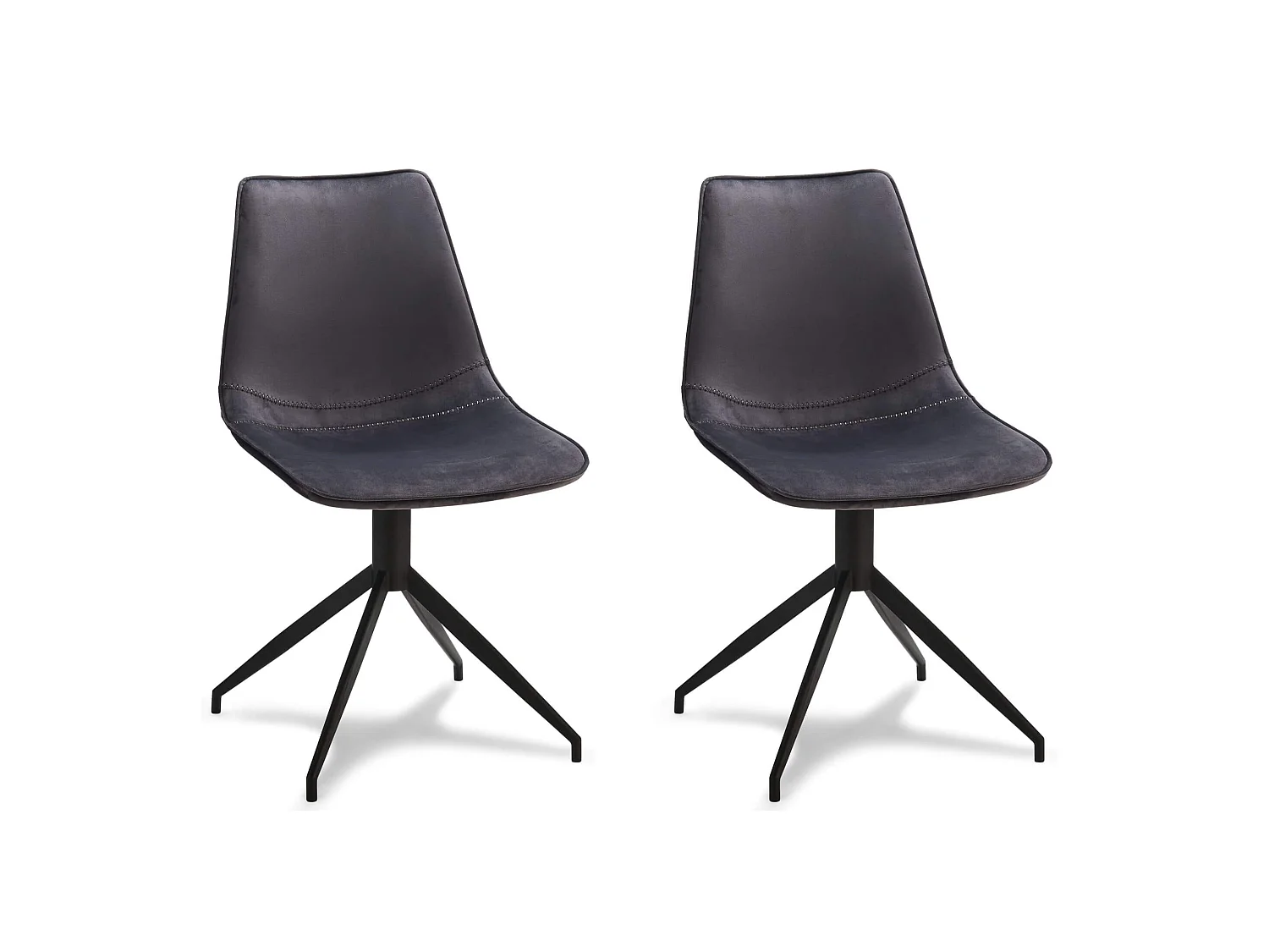 Lot de 2 Chaise de Salle à Manger Isabel Gris Velours