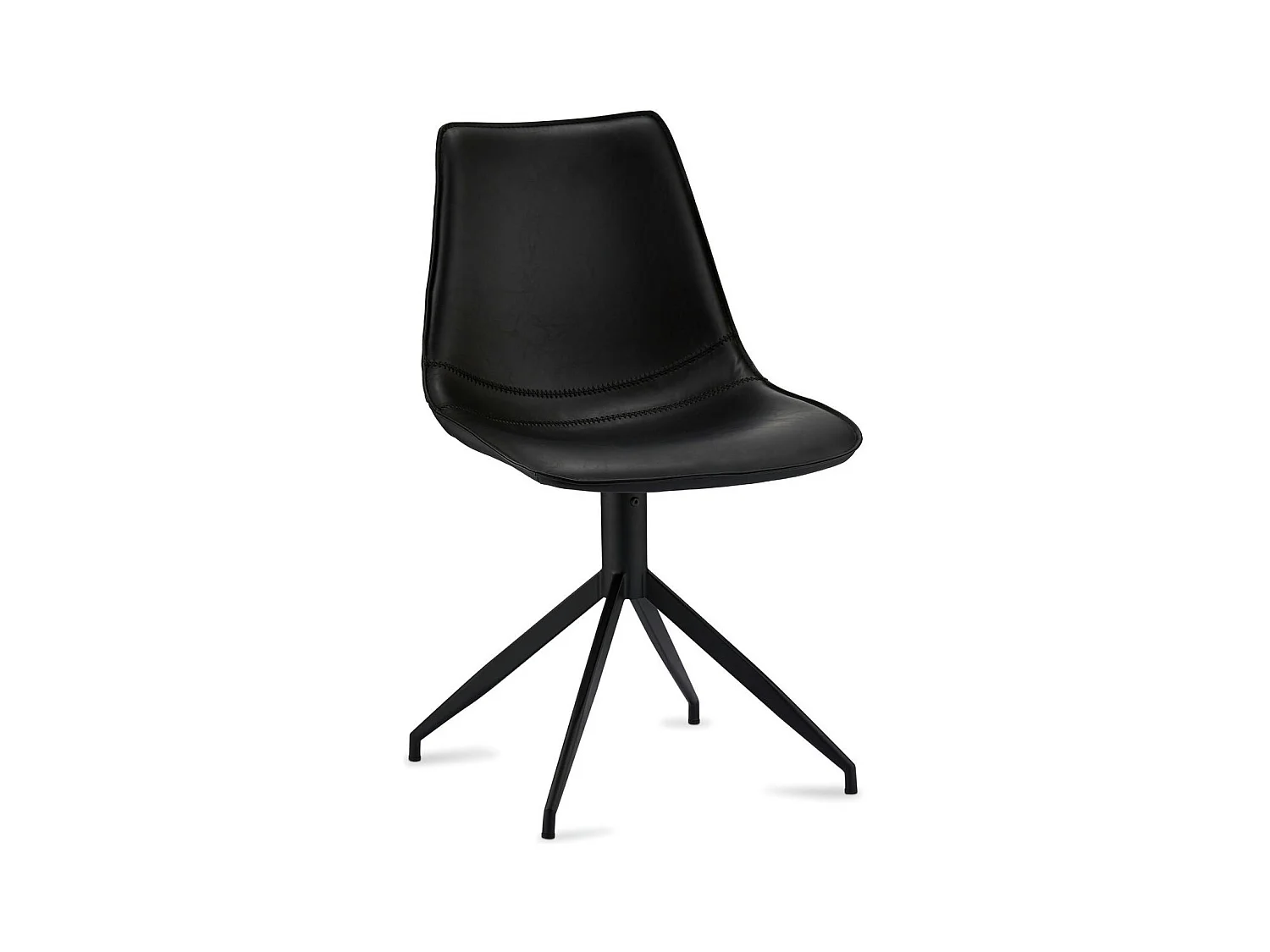 Esszimmerstuhl Drehbar 2er Set Isabel - Kunstleder & Metall - Schwarz