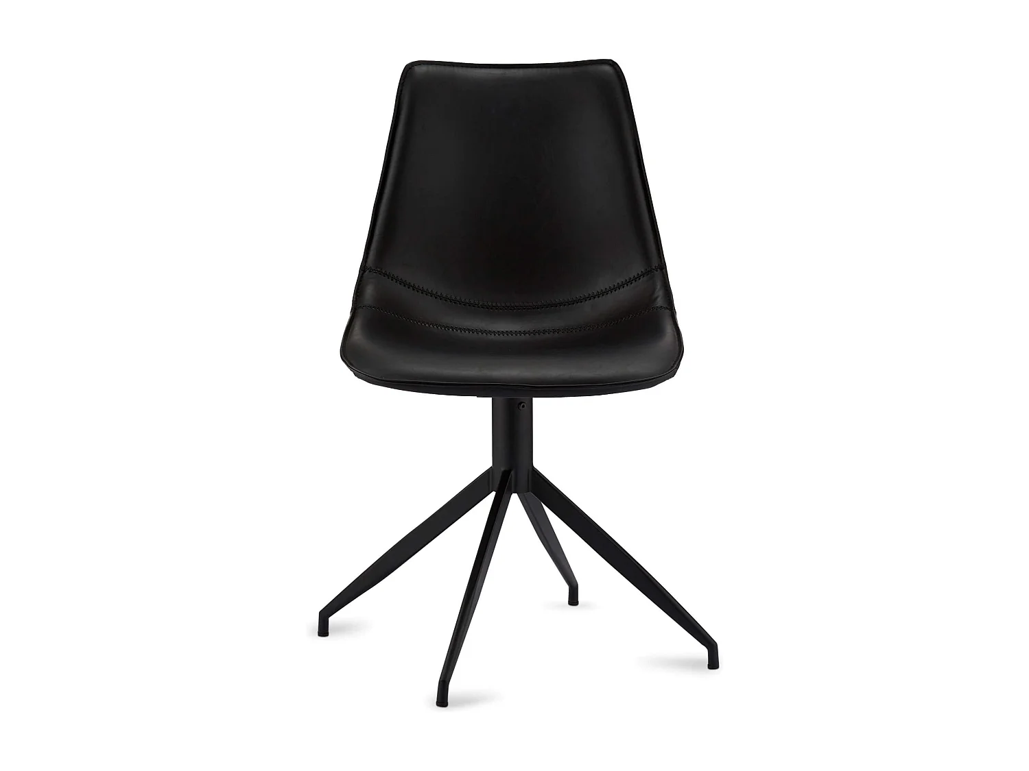 Juego de 2 sillas pivotantes Isabel - Piel sintética y metal - Negro