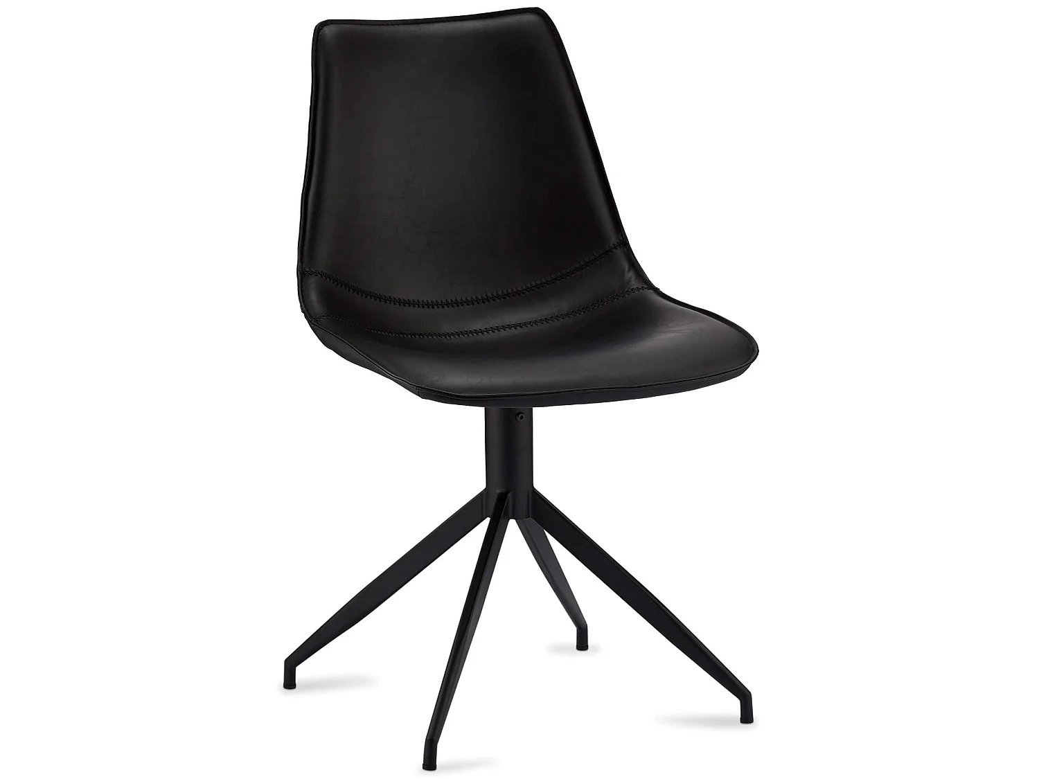 Lot de 2 chaises pivotant Isabel - Simili et métal - Noir