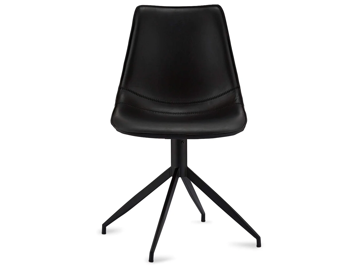 Lot de 2 chaises pivotant Isabel - Simili et métal - Noir