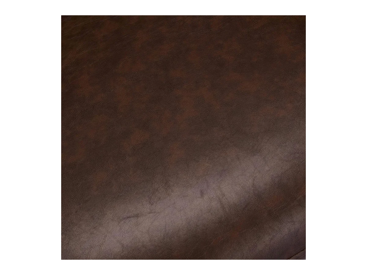 Juego de 2 sillas con brazos Luna - Piel sintética y metal - Marrón