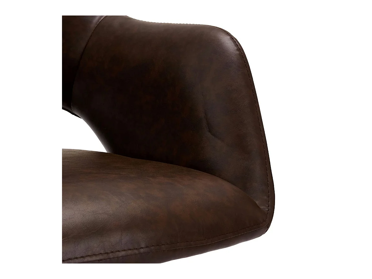 Esszimmerstuhl Drehbar 2er Set Luna - Kunstleder & Metall - Braun