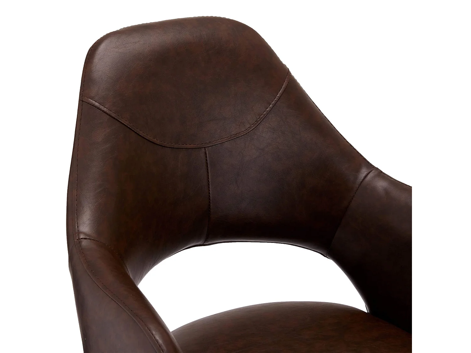 Lot de 2 chaises avec accoudoirs Luna - Simili et métal - Marron