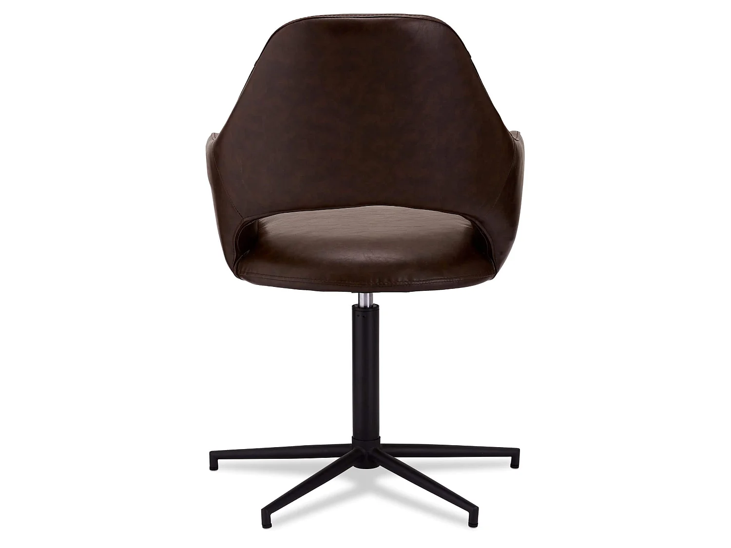 Lot de 2 chaises avec accoudoirs Luna - Simili et métal - Marron