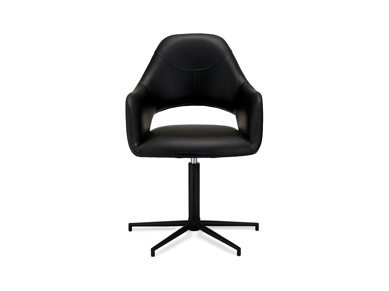 Lot de 2 chaises avec accoudoirs Luna - Simili et métal - Noir