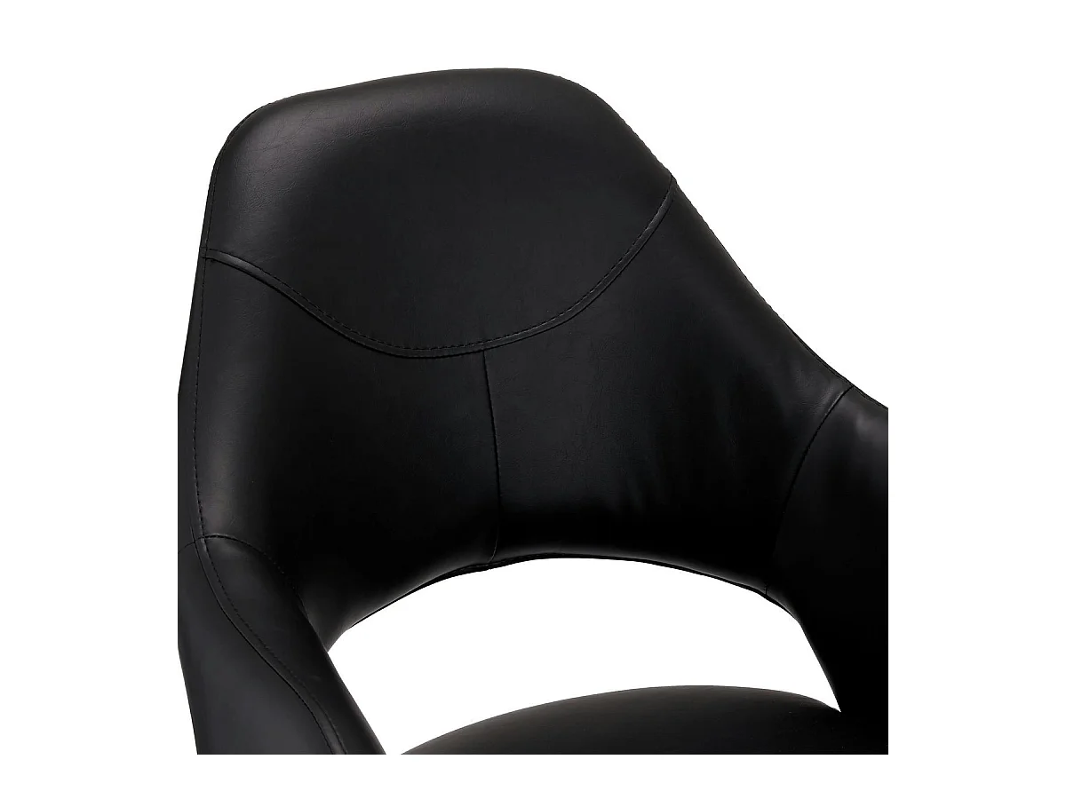 Lot de 2 chaises avec accoudoirs Luna - Simili et métal - Noir