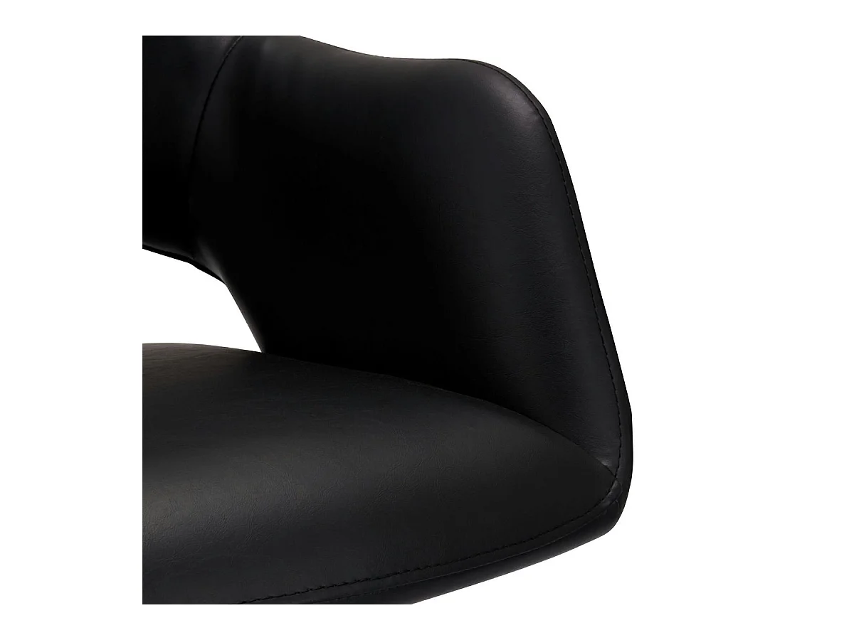 Set van 2 stoelen Luna - Met armleuning - Kunstleer & metaal - Zwart