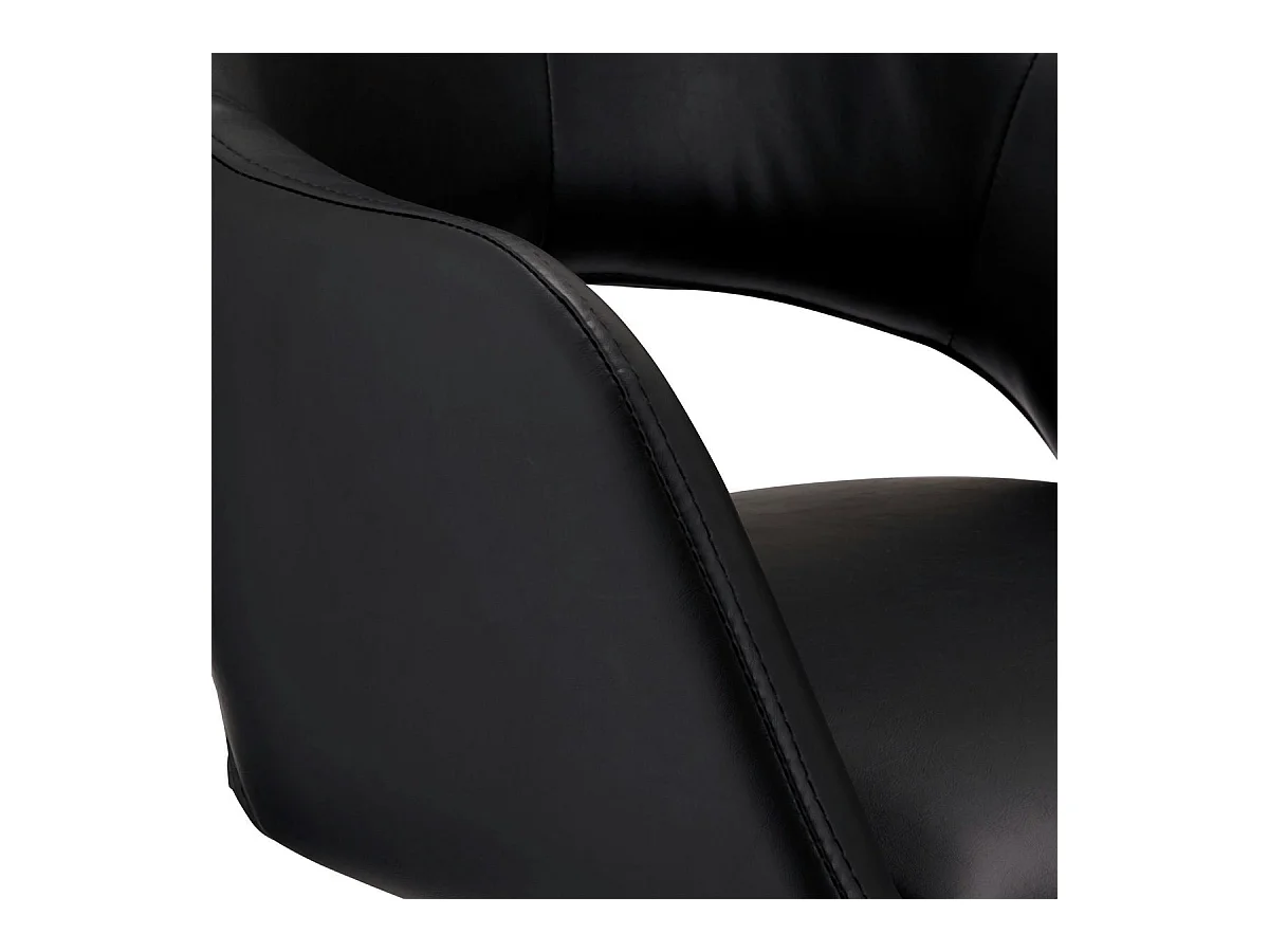 Set van 2 stoelen Luna - Met armleuning - Kunstleer & metaal - Zwart