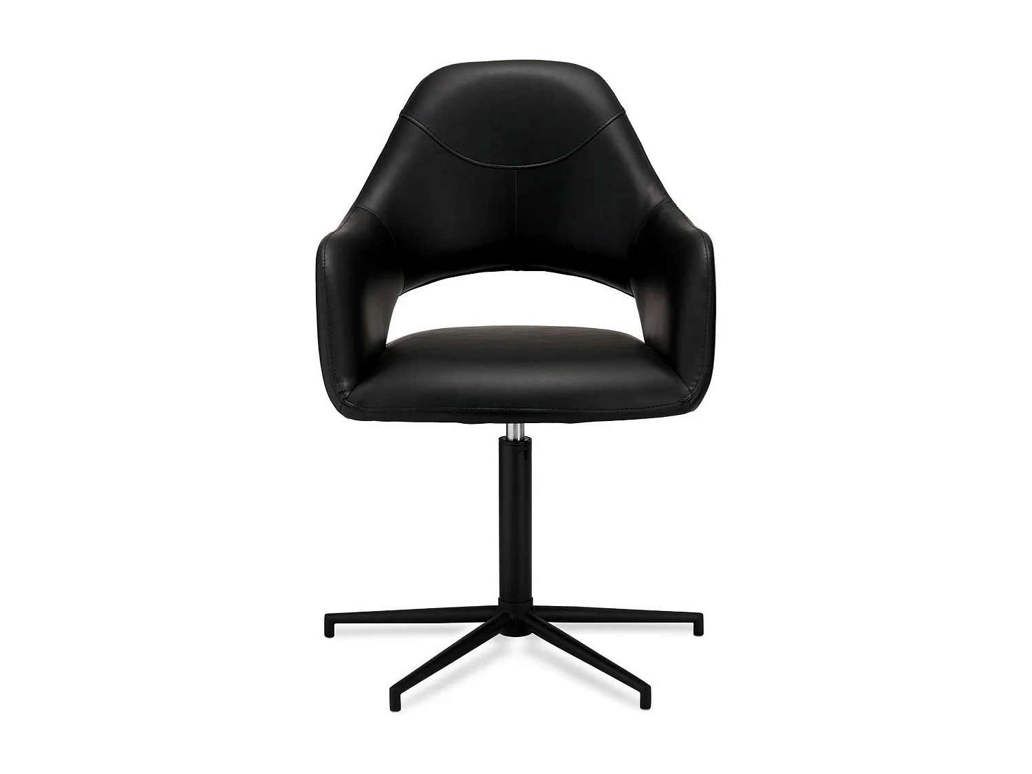 Lot de 2 chaises avec accoudoirs Luna - Simili et métal - Noir