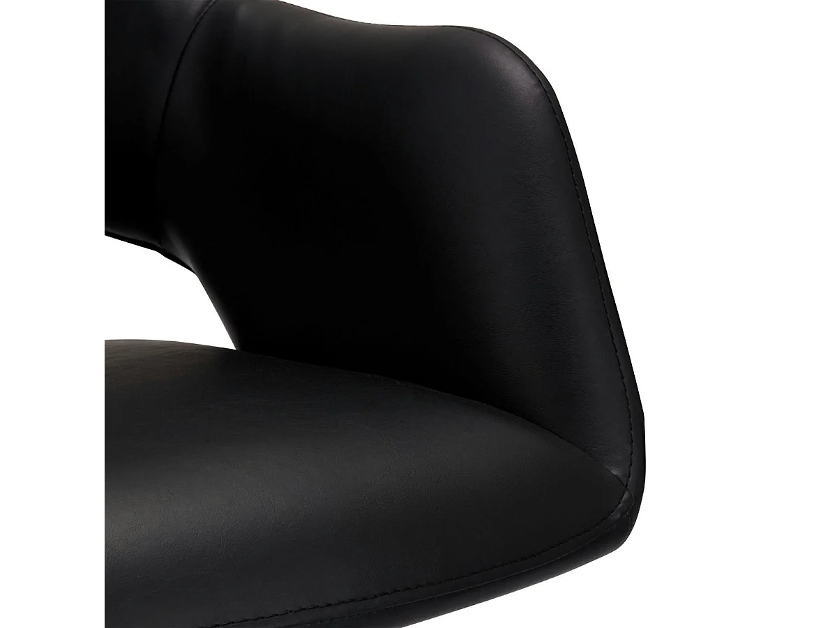 Lot de 2 chaises avec accoudoirs Luna - Simili et métal - Noir