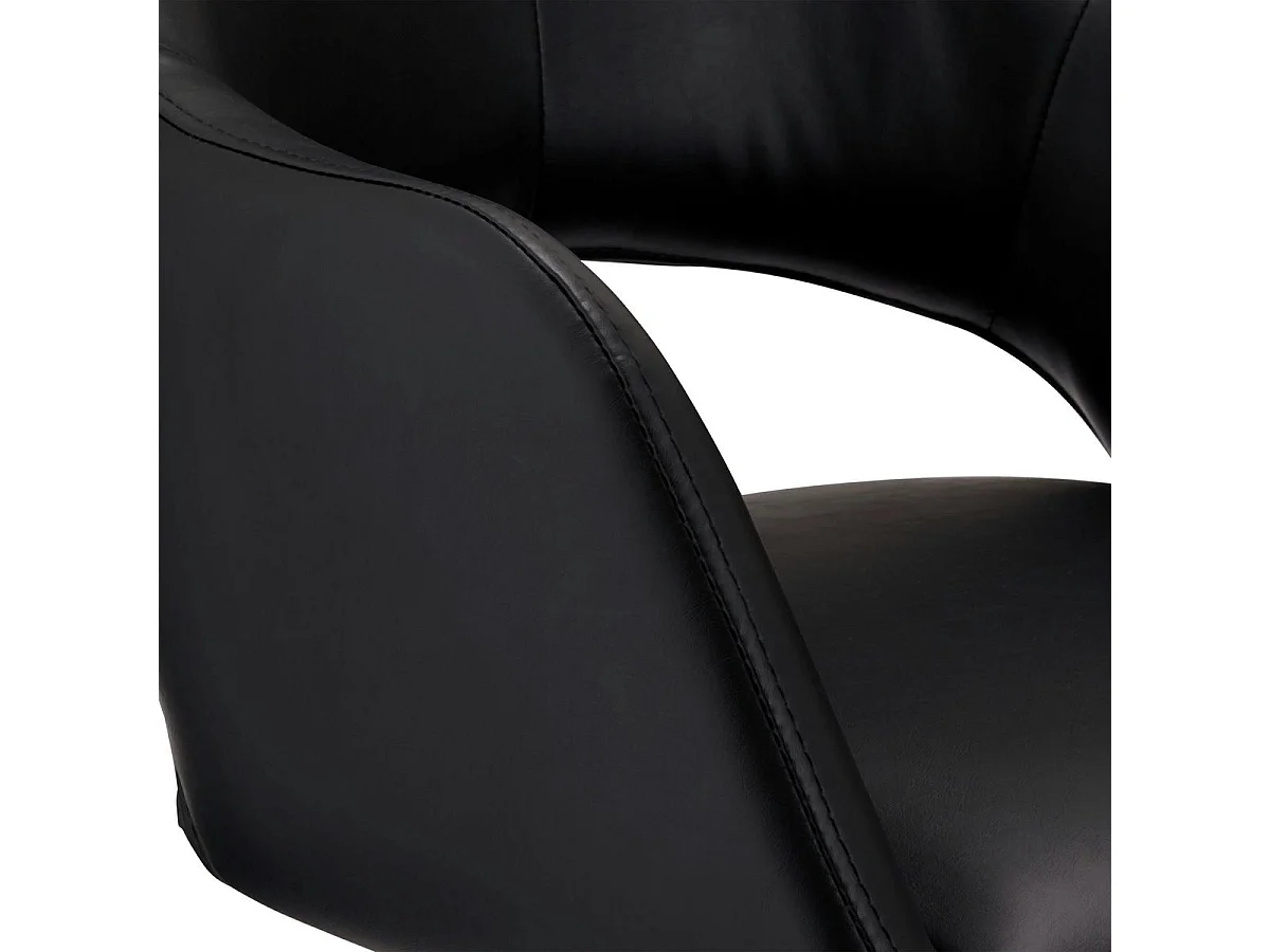 Lot de 2 chaises avec accoudoirs Luna - Simili et métal - Noir