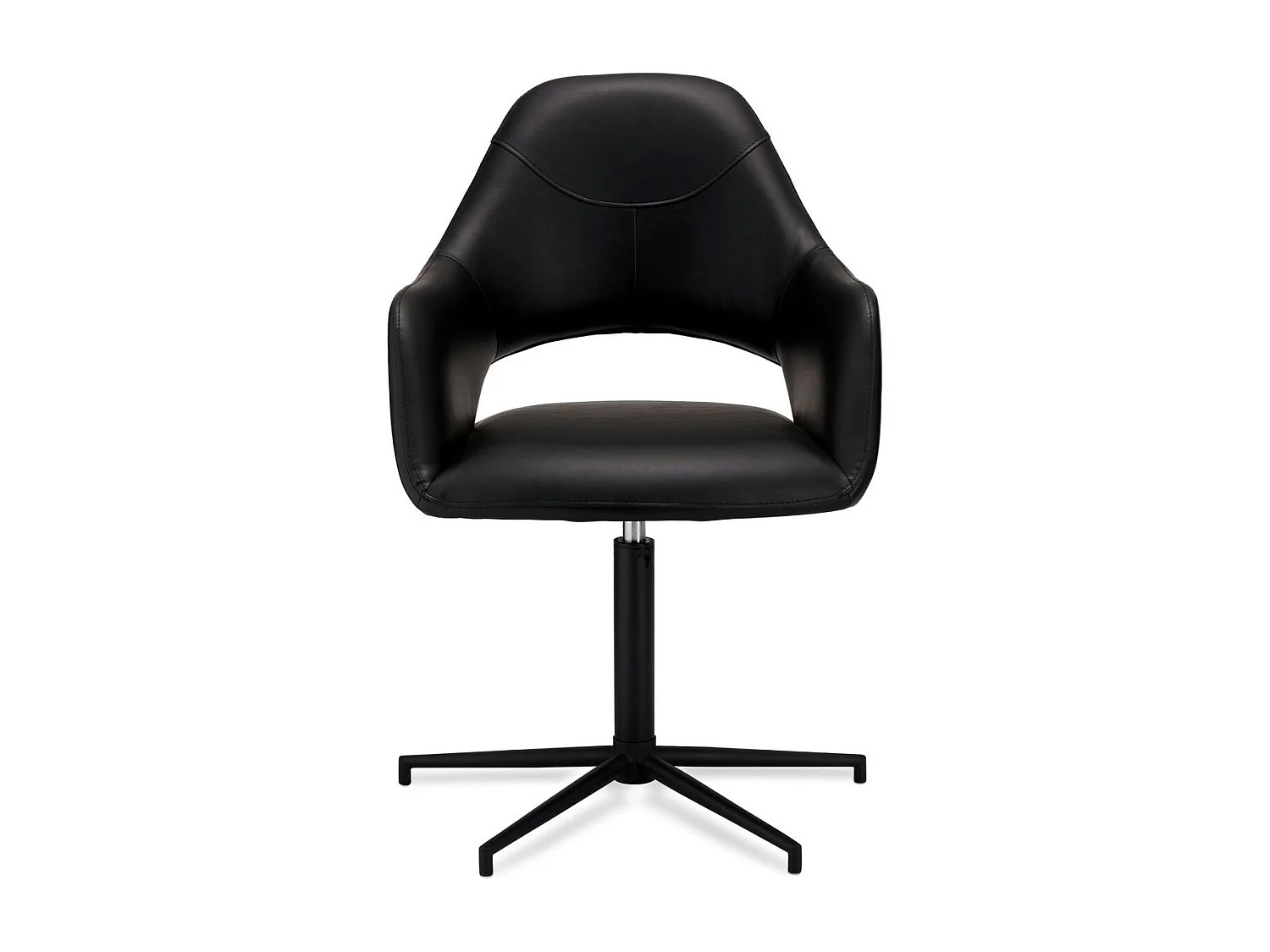 Lot de 2 chaises avec accoudoirs Luna - Simili et métal - Noir