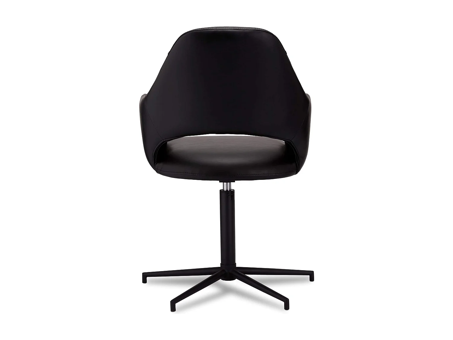 Lot de 2 chaises avec accoudoirs Luna - Simili et métal - Noir