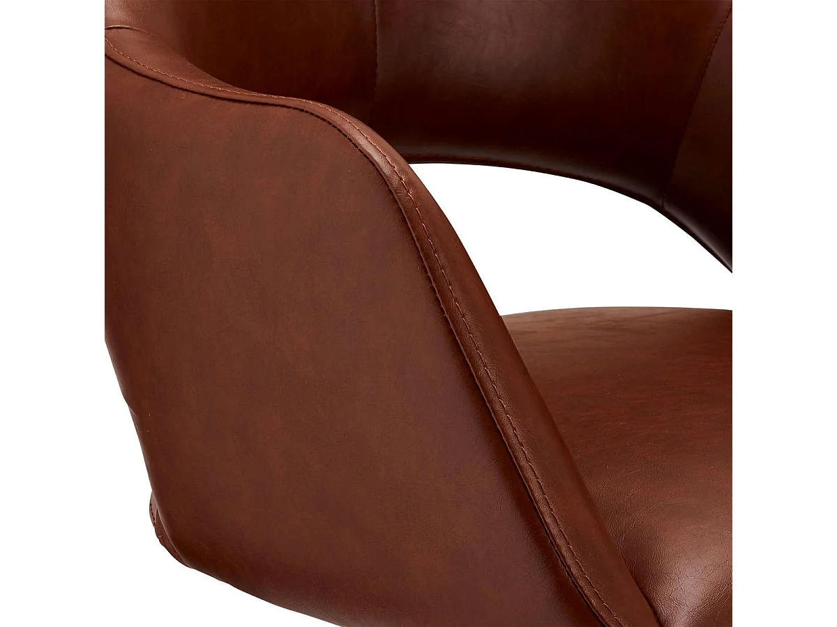 Lot de 2 chaises avec accoudoirs Luna - Simili et métal - Marron