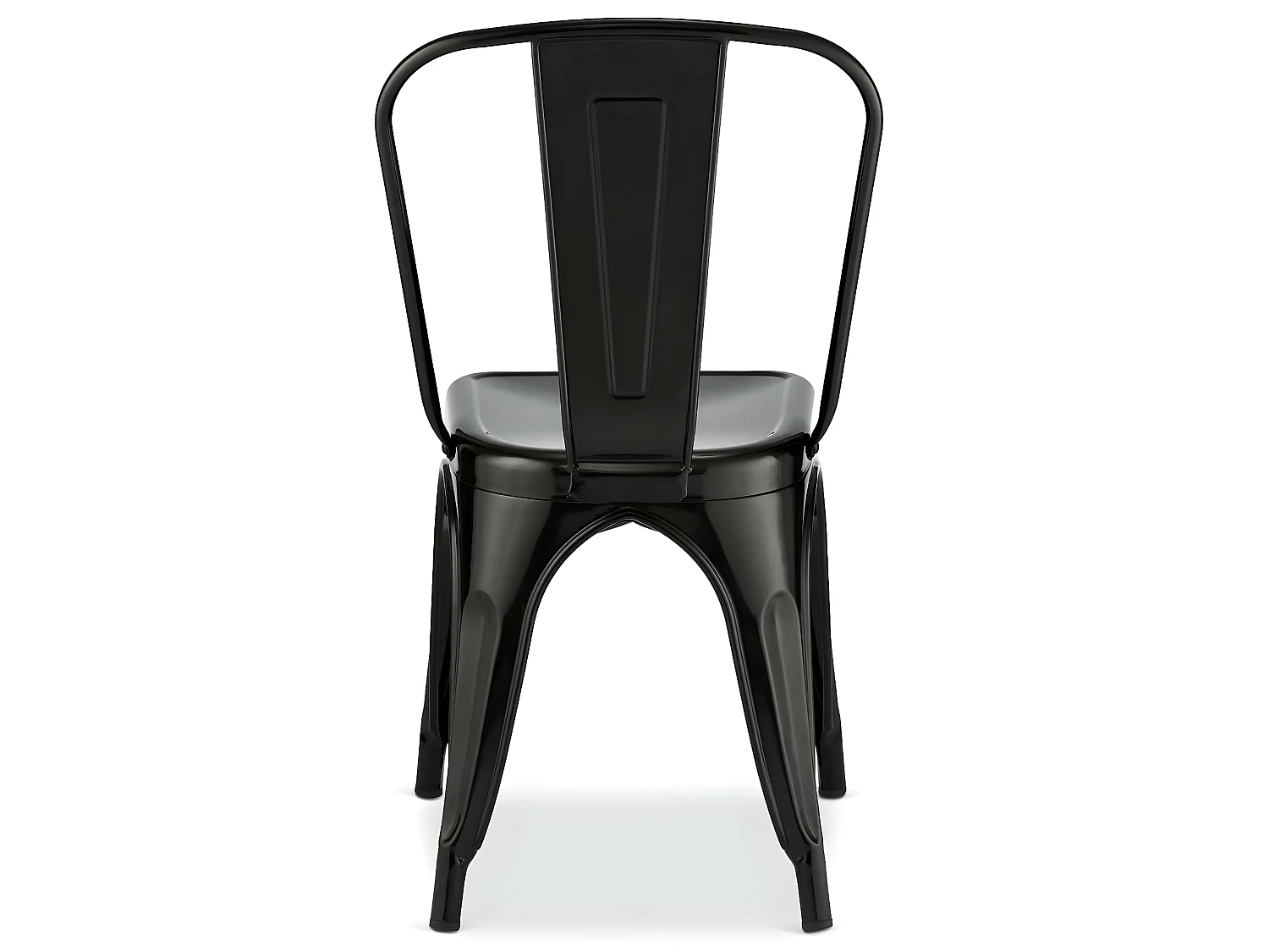 Lot de 4 chaises avec dossier et empilable Korona - et métal - Noir