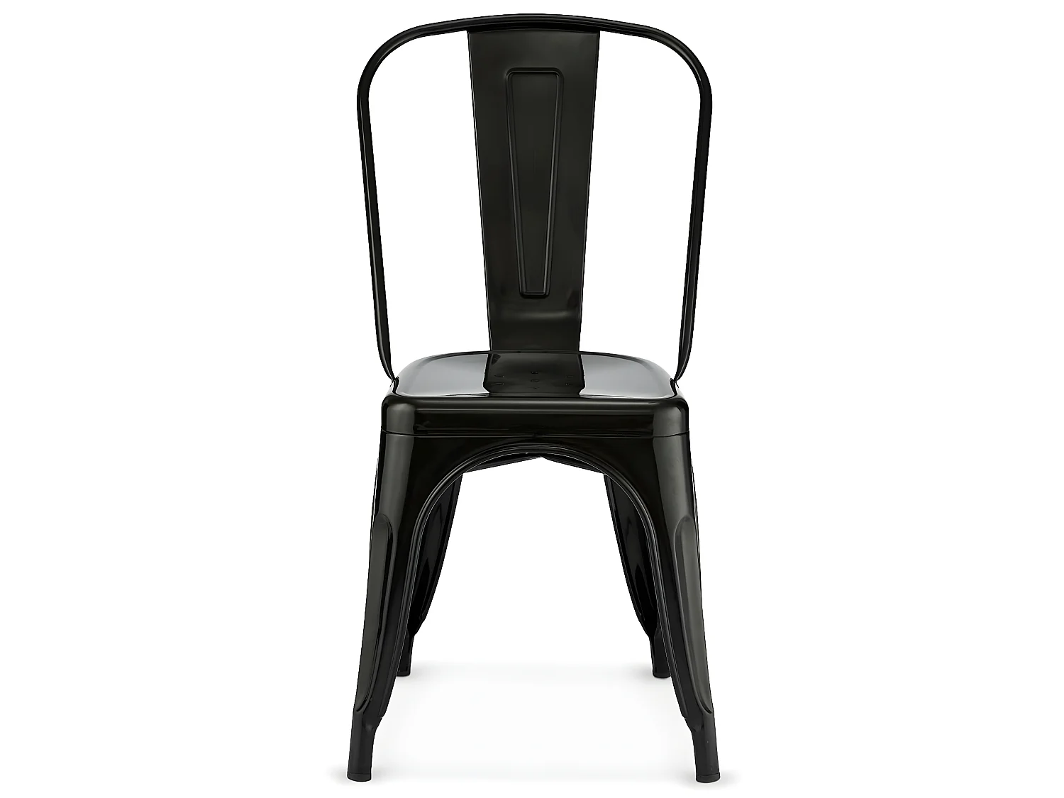 Lot de 4 chaises avec dossier et empilable Korona - et métal - Noir