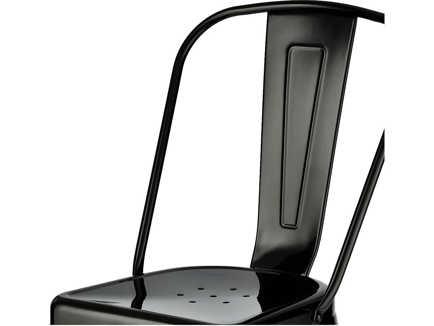 Lot de 4 chaises avec dossier et empilable Korona - et métal - Noir