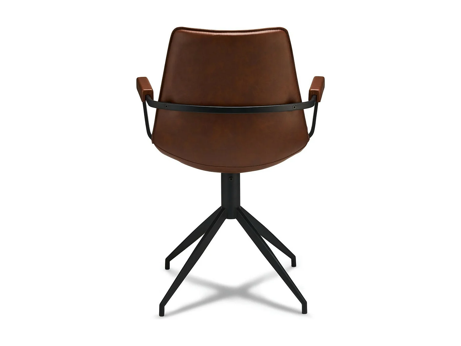 Lot de 2 chaises avec accoudoirs et pivotant Isabel - Simili et métal - Marron