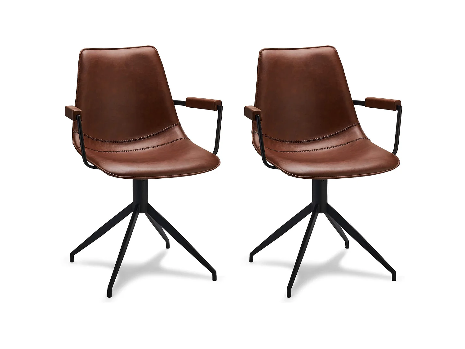 Isabel eetkamerstoel Draaifauteuil met armleuningen, lichtbruin.