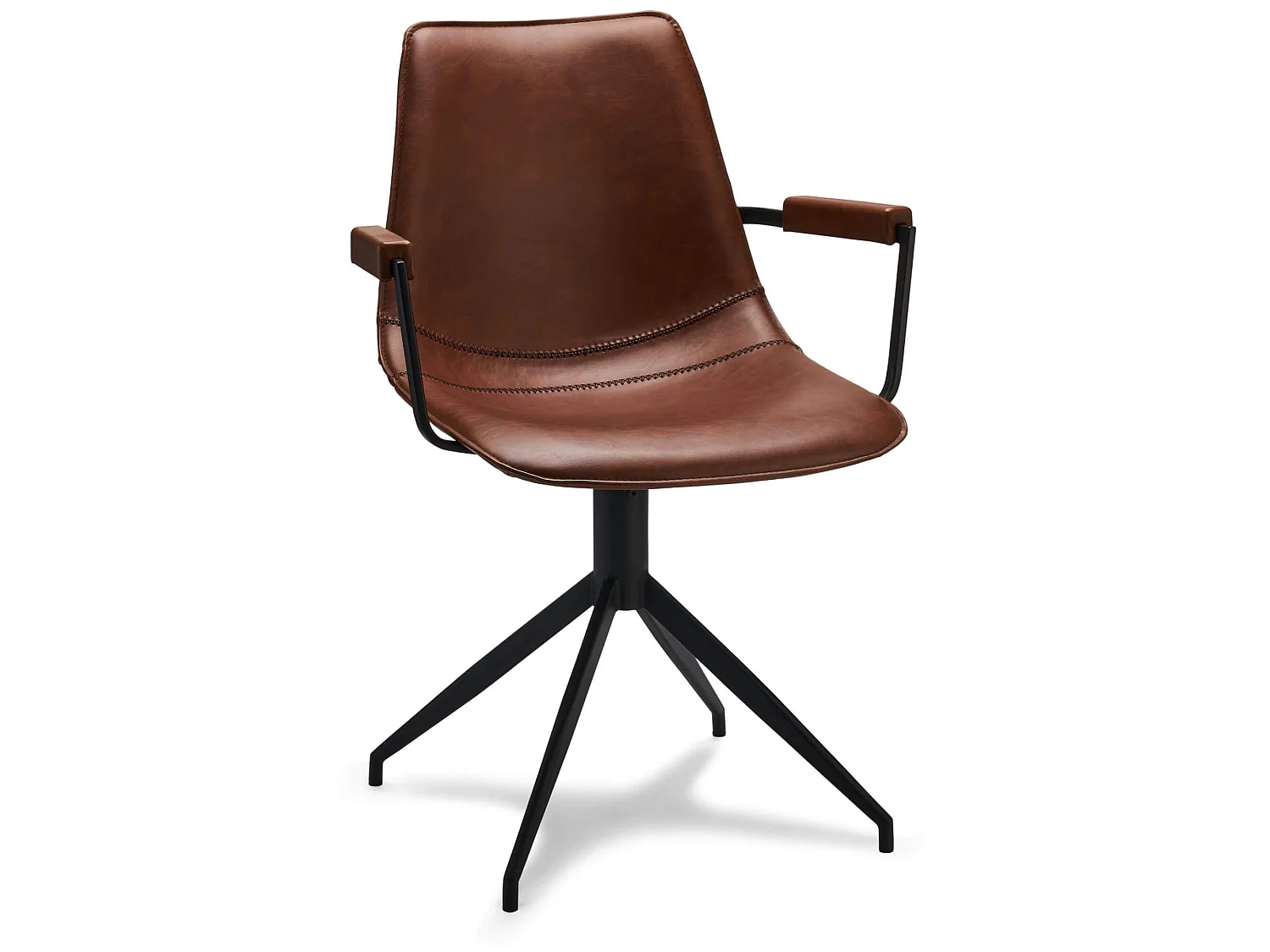 Isabel eetkamerstoel Draaifauteuil met armleuningen, lichtbruin.
