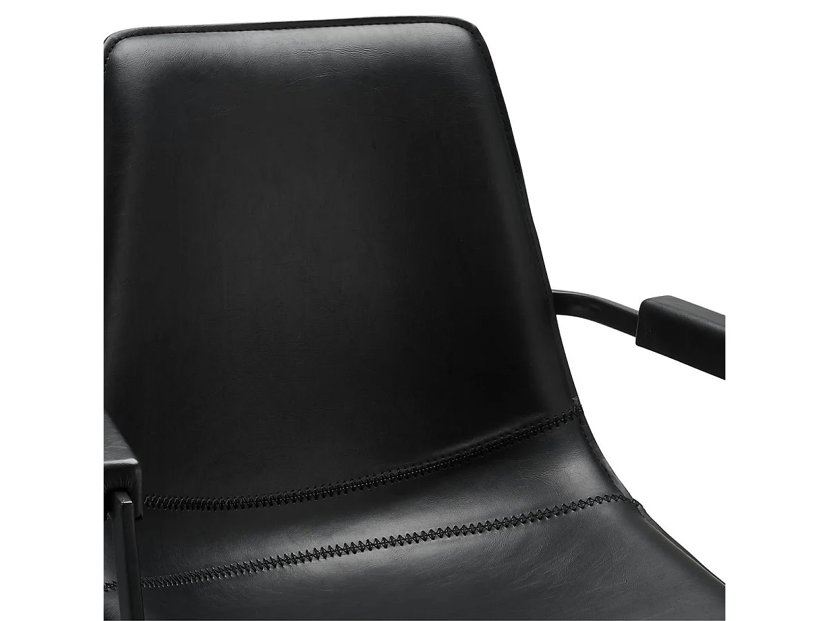 Lotto di 2 sedie con braccioli girevole Isabel - Similpelle e Metallo - Nero