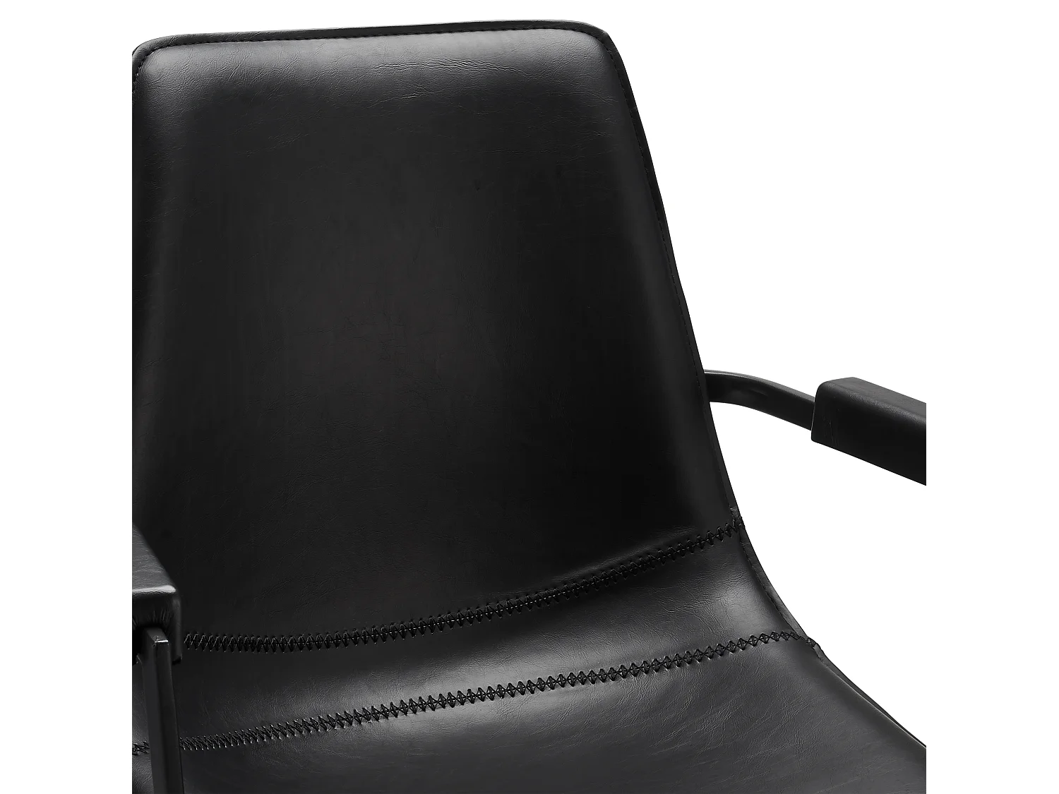 Lotto di 2 sedie con braccioli girevole Isabel - Similpelle e Metallo - Nero