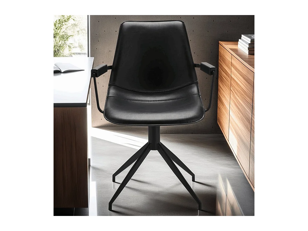 Esszimmerstuhl Drehbar 2er Set Isabel - Samt & Metall - Schwarz