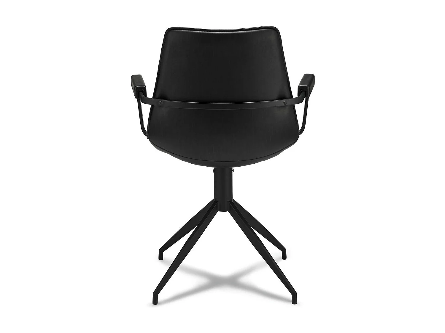 Lot de 2 chaises avec accoudoirs et pivotant Isabel - Simili et métal - Noir