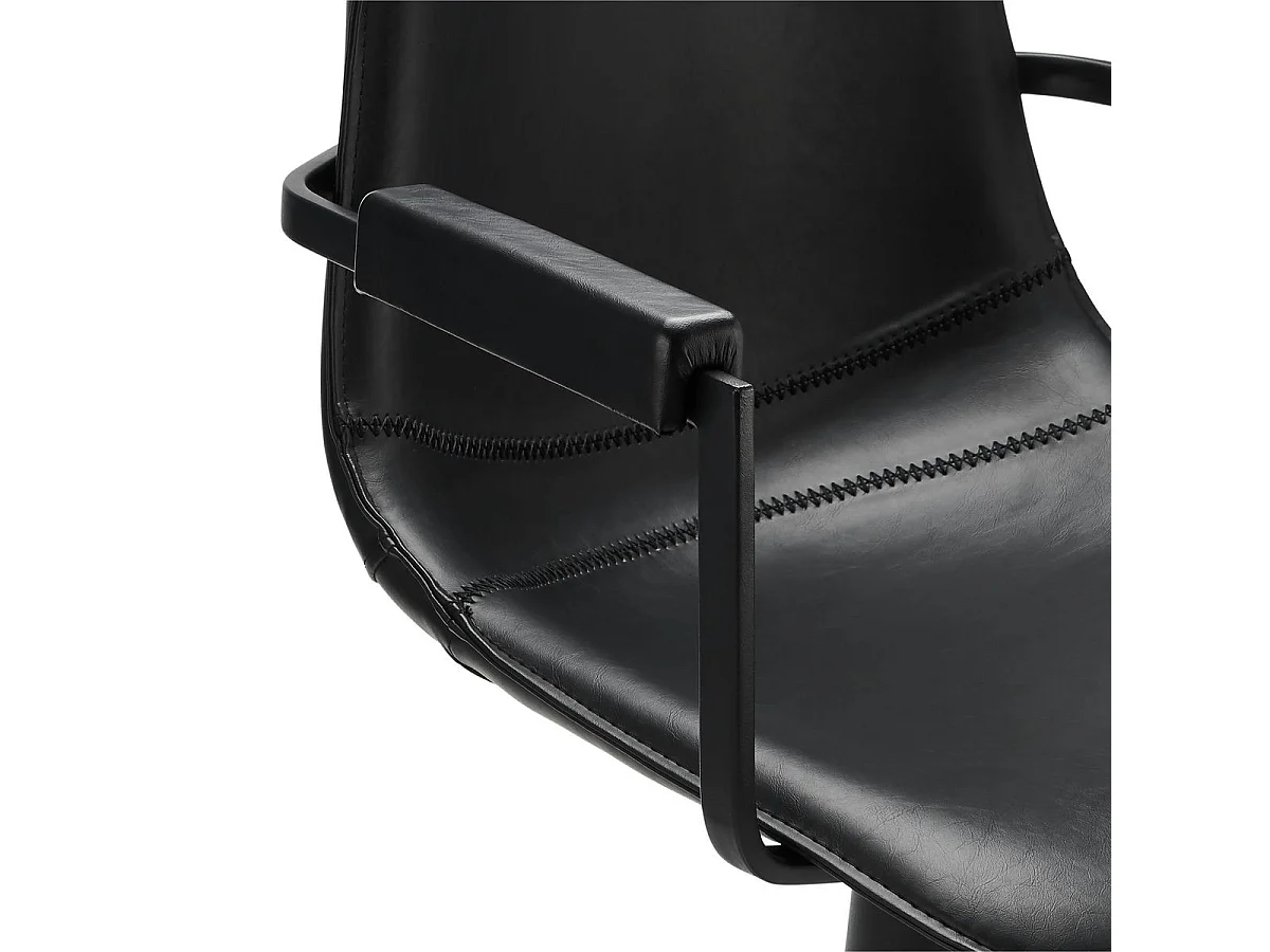 Lot de 2 chaises avec accoudoirs et pivotant Isabel - Simili et métal - Noir