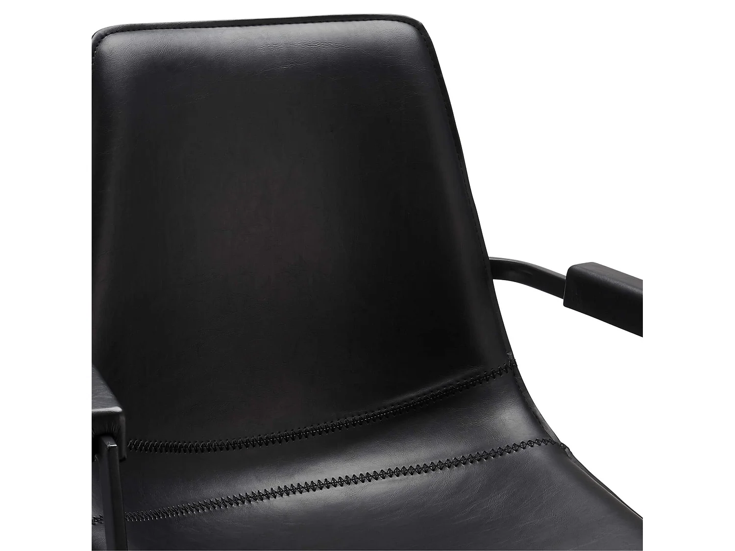 Lot de 2 chaises avec accoudoirs et pivotant Isabel - Simili et métal - Noir