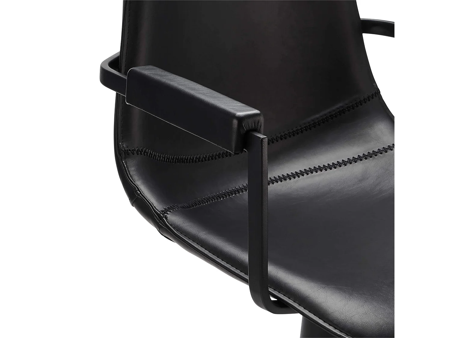 Lot de 2 chaises avec accoudoirs et pivotant Isabel - Simili et métal - Noir