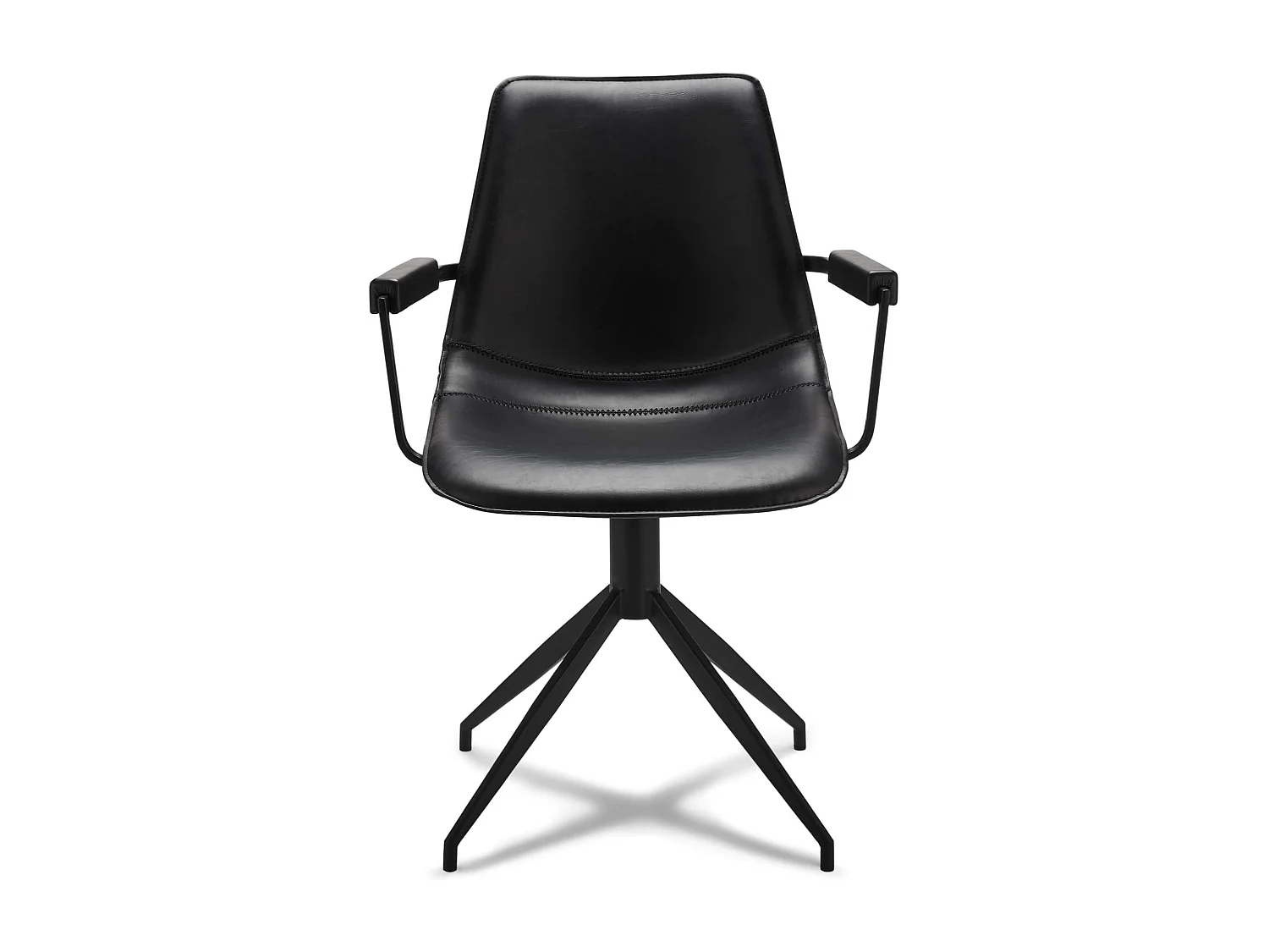 Lot de 2 chaises avec accoudoirs et pivotant Isabel - Simili et métal - Noir