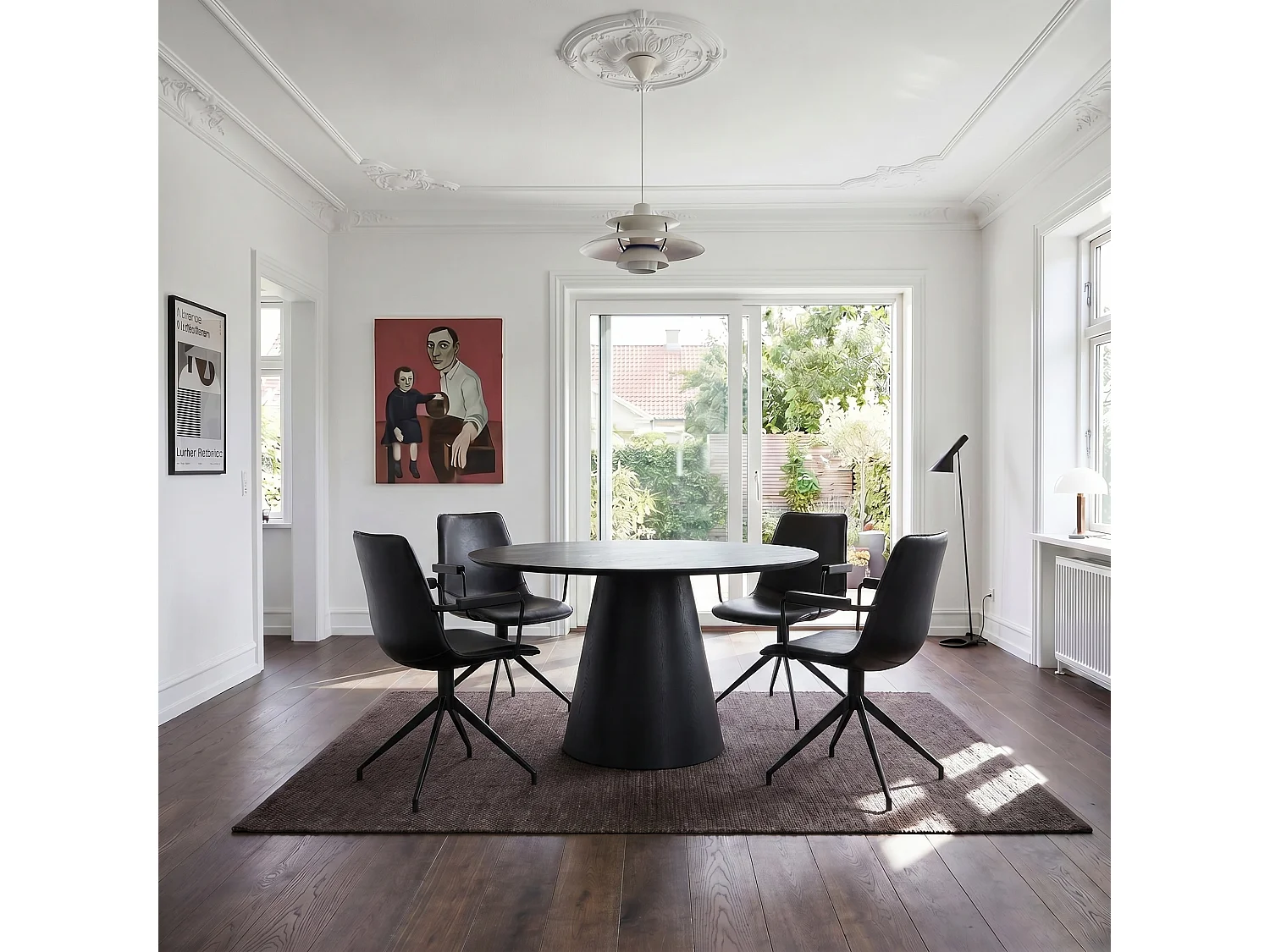 Lot de 2 chaises avec accoudoirs et pivotant Isabel - Simili et métal - Noir