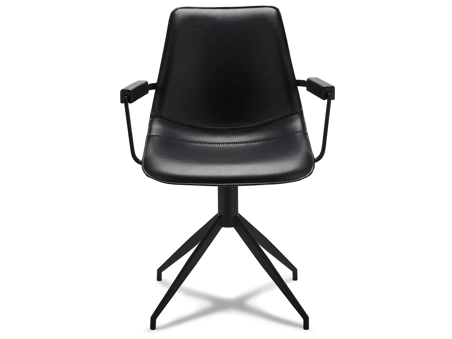 Lot de 2 chaises avec accoudoirs et pivotant Isabel - Simili et métal - Noir