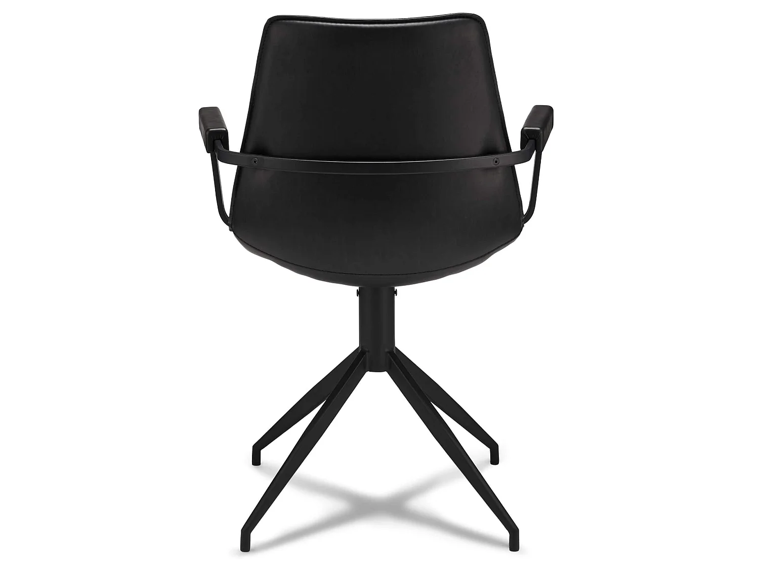 Lot de 2 chaises avec accoudoirs et pivotant Isabel - Simili et métal - Noir