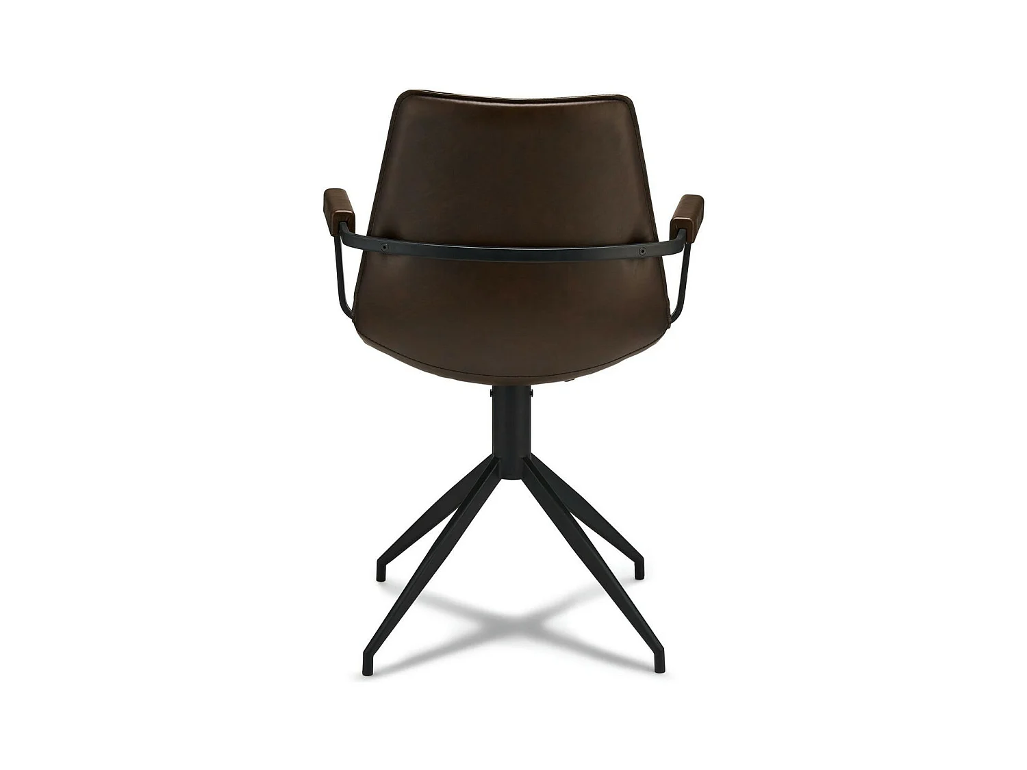 Lot de 2 chaises avec accoudoirs et pivotant Isabel - Simili et métal - Marron