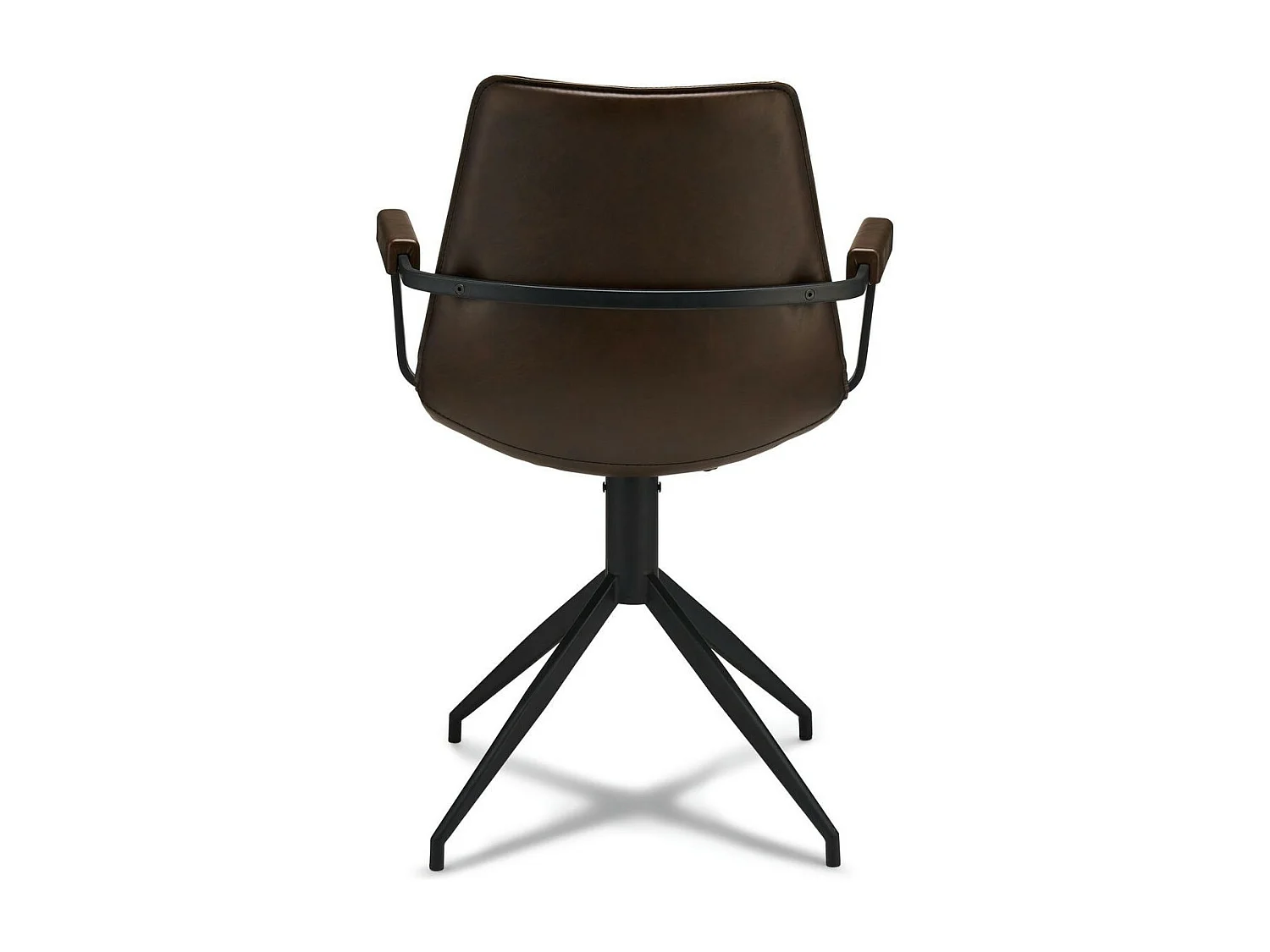 Lot de 2 chaises avec accoudoirs et pivotant Isabel - Simili et métal - Marron