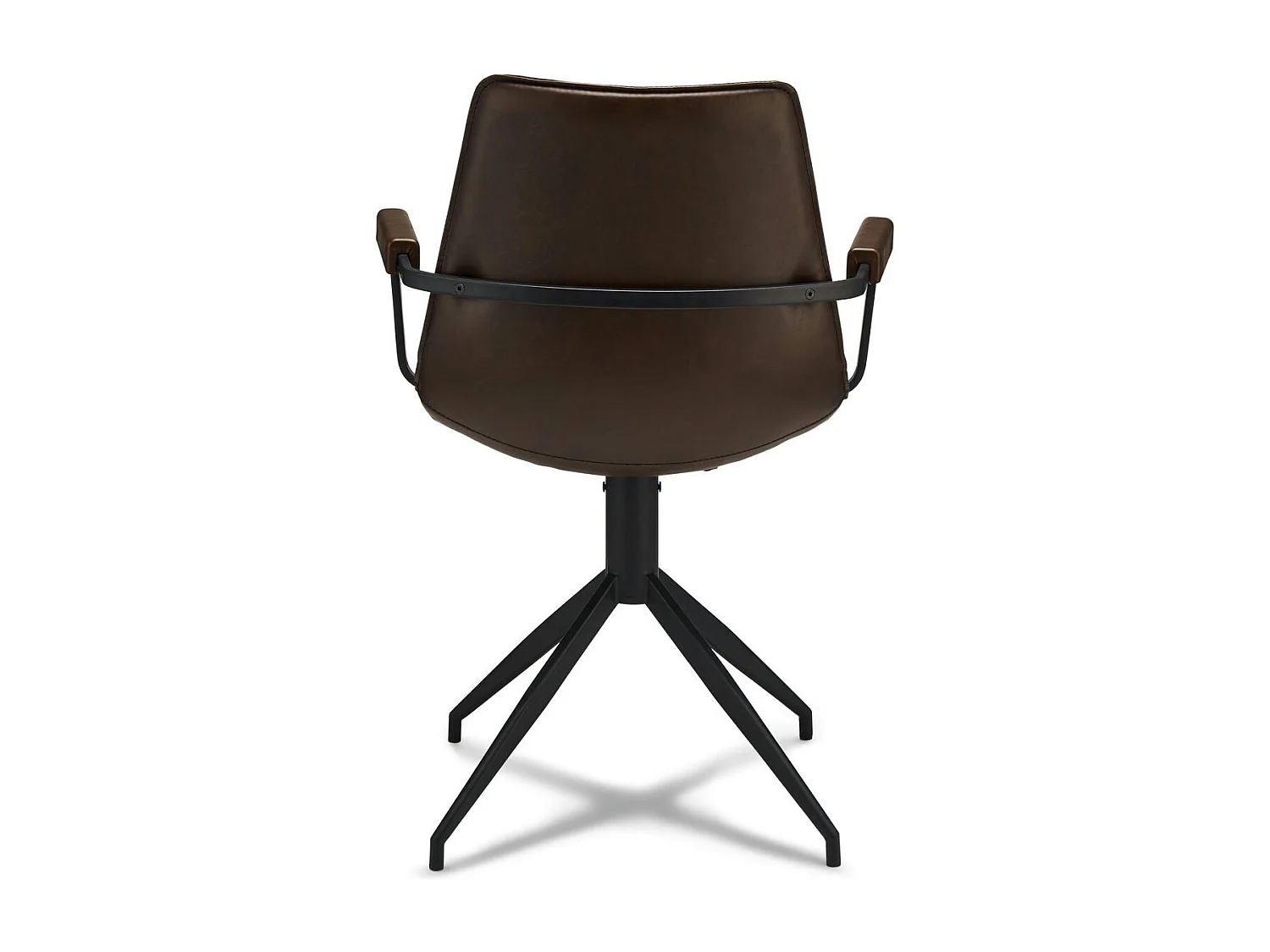 Lot de 2 chaises avec accoudoirs et pivotant Isabel - Simili et métal - Marron