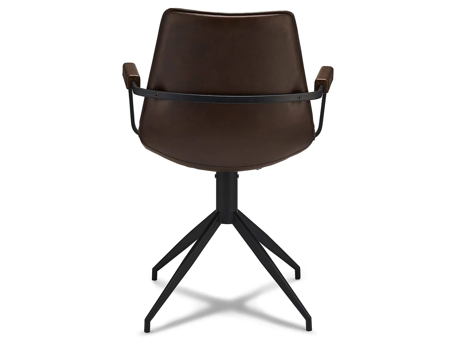 Lot de 2 chaises avec accoudoirs et pivotant Isabel - Simili et métal - Marron