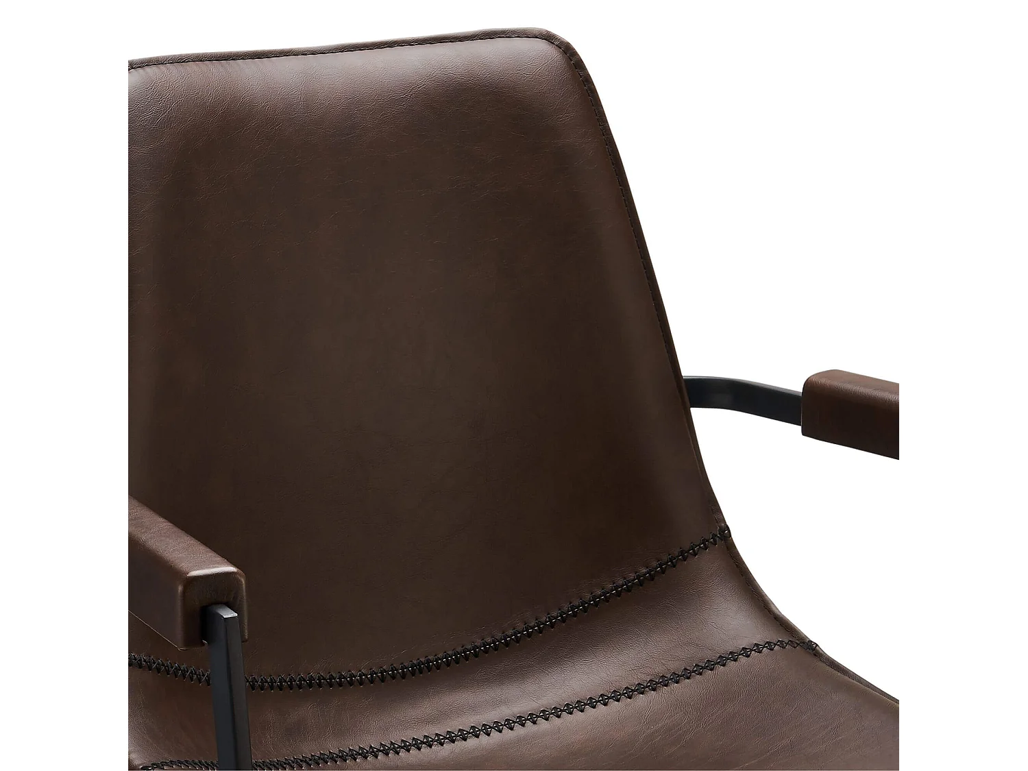 Lot de 2 chaises avec accoudoirs et pivotant Isabel - Simili et métal - Marron