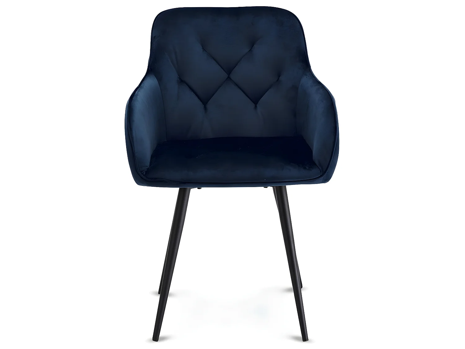 Lot de 2 chaises avec accoudoirs Nadja - Velours et métal - Bleu