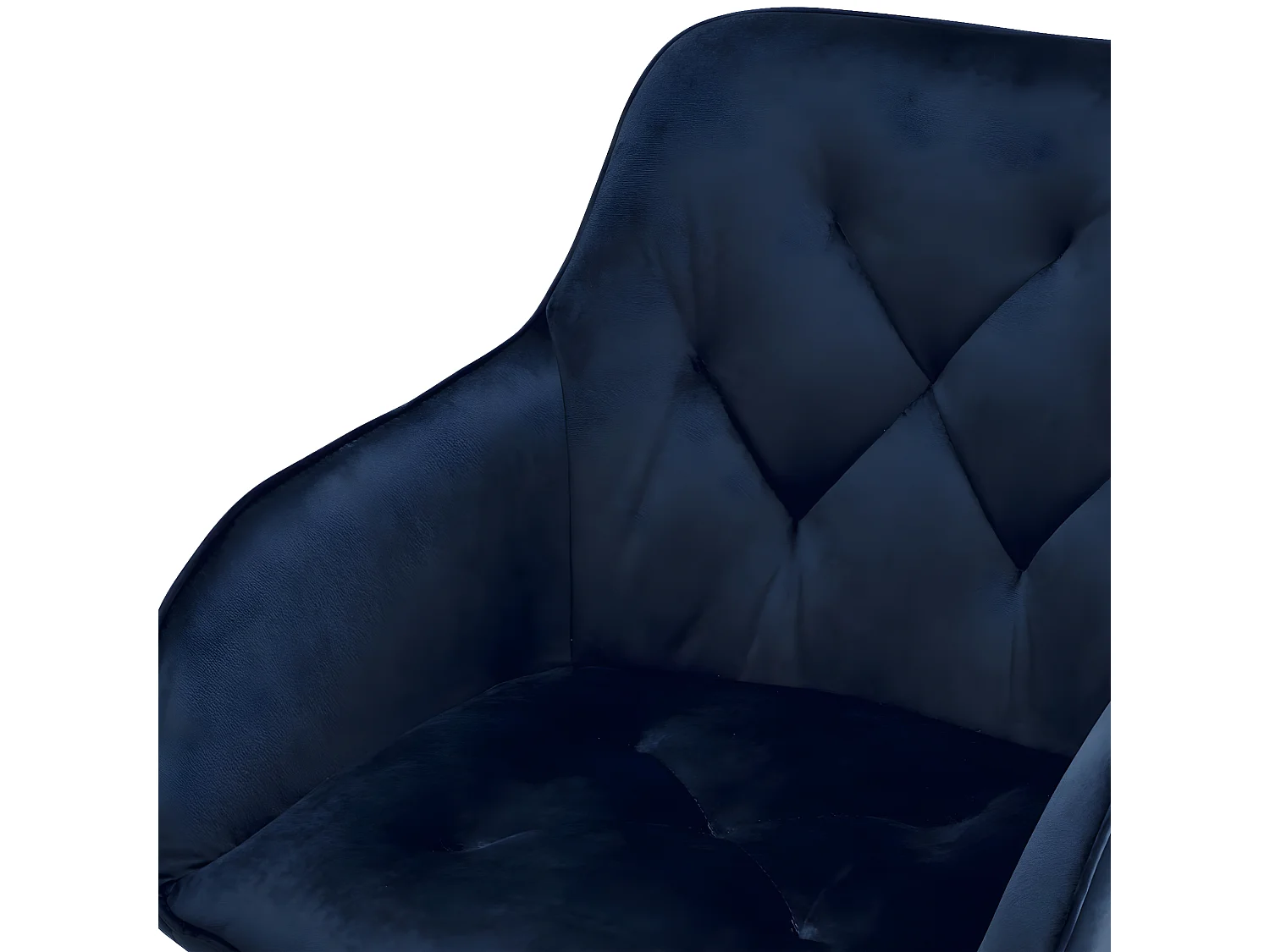 Lot de 2 chaises avec accoudoirs Nadja - Velours et métal - Bleu