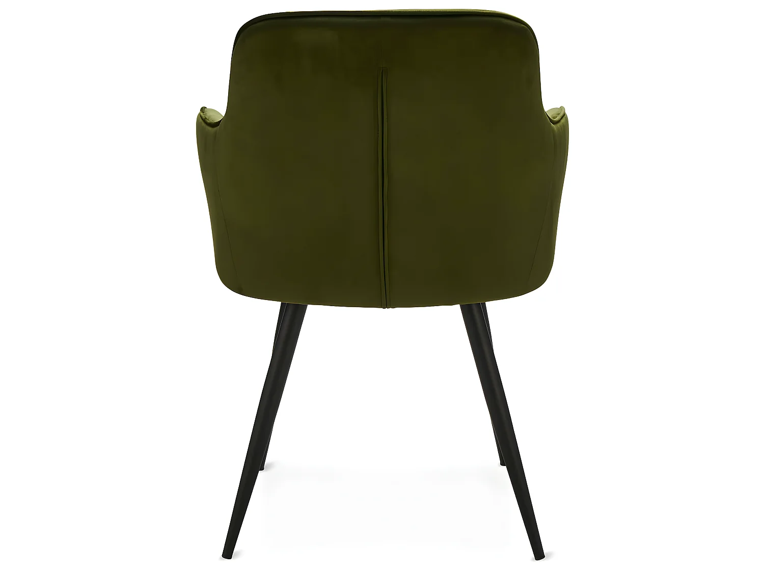 Lot de 2 chaises avec accoudoirs Nadja - Velours et métal - Olive Verte