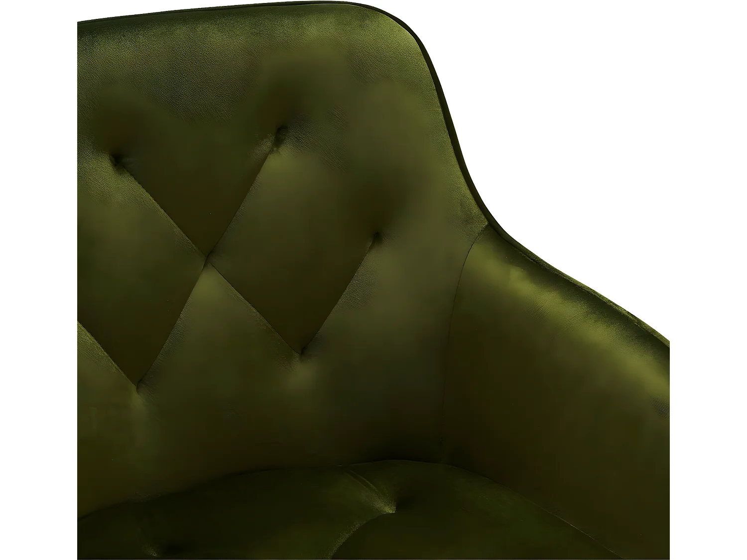 Lot de 2 chaises avec accoudoirs Nadja - Velours et métal - Olive Verte