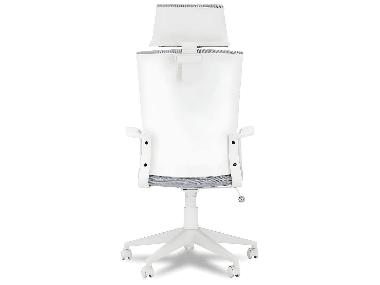 Chaise de bureau ergonomique Bolero - Réglable en hauteur - Pivotant - Inclinable - Tissu et métal - Blanc