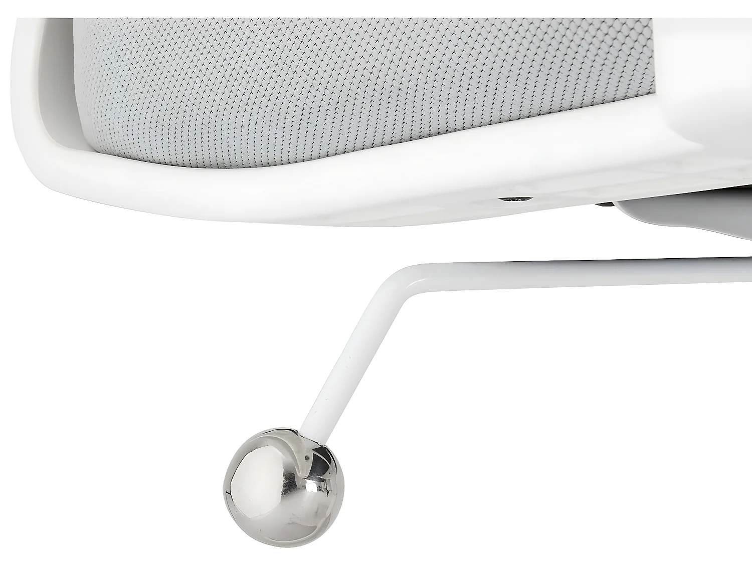 Chaise de bureau ergonomique Bolero - Réglable en hauteur - Pivotant - Inclinable - Tissu et métal - Blanc