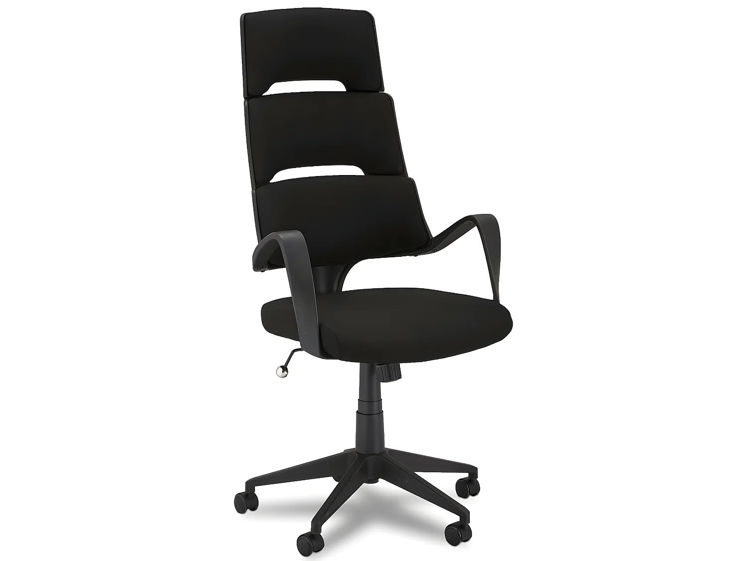 Chaise de bureau ergonomique Domo - Réglable en hauteur - Pivotant - Inclinable - Tissu et métal - Noir